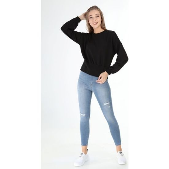 Yenikoza 9366 Kadın Sweat Siyah resmi